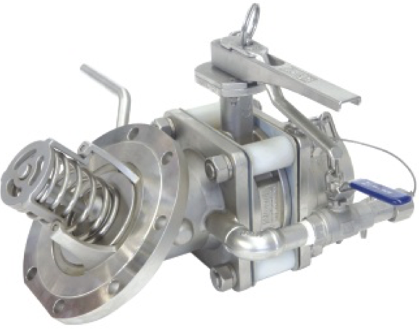 3" 45 graden bodemlossing met sample valve 