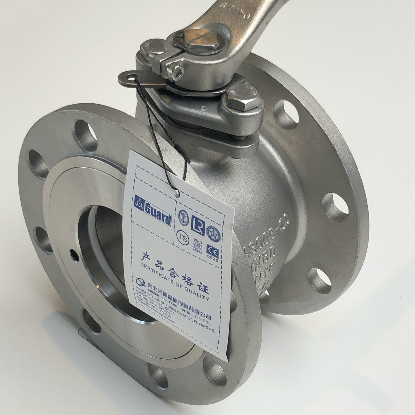 3" DN80 licht geflensde kogelkraan GB