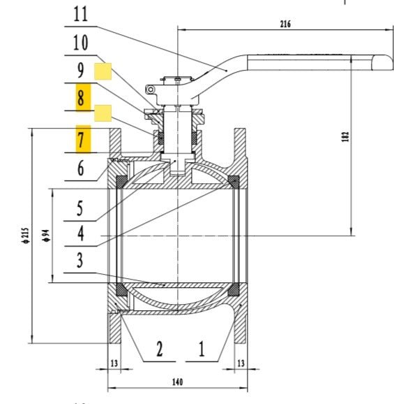 4" DN100 Kogelkraan Volle doorlaat