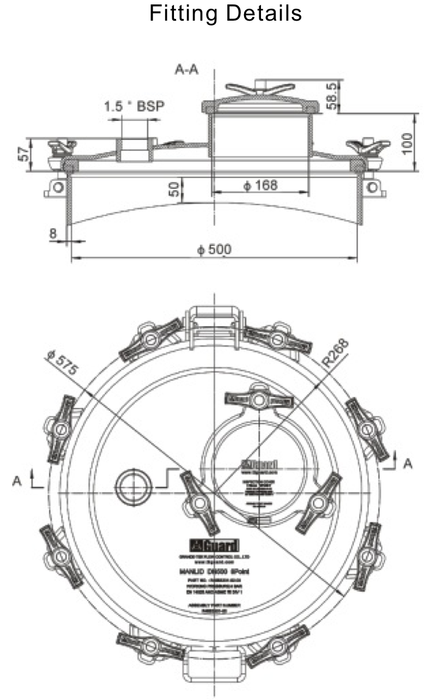 500mm Manlid Assembly with 170mm Inspection Cover 2