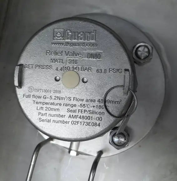 3" DN80 Flanged Safety Relief Valve, 3,71 bar