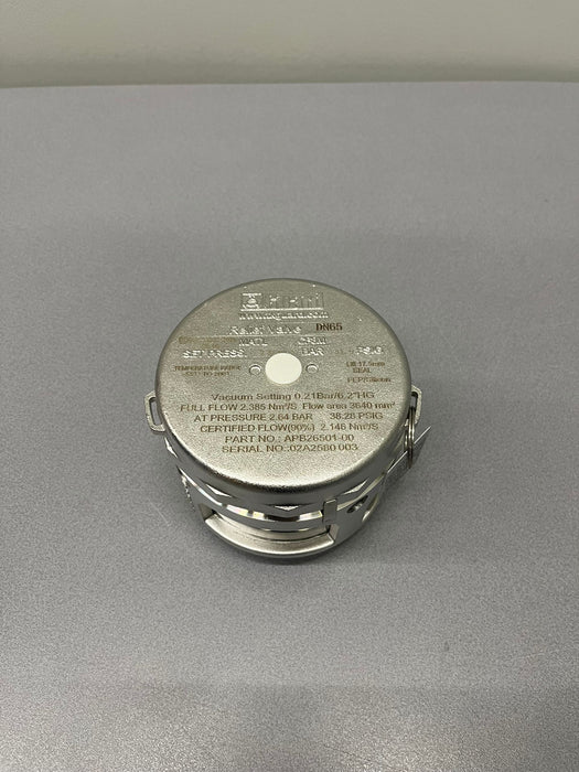 2.5" BSP Safety Relief Valve, pressure 2.19 bar, vac 0.21 Bar