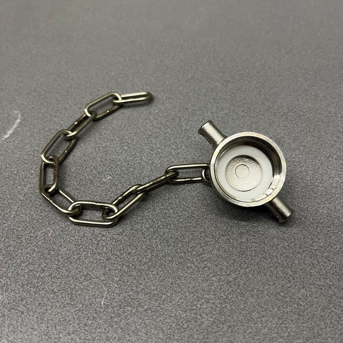 Tapa antipolvo de acero inoxidable de 3/4" BSP con cadena y junta de PTFE