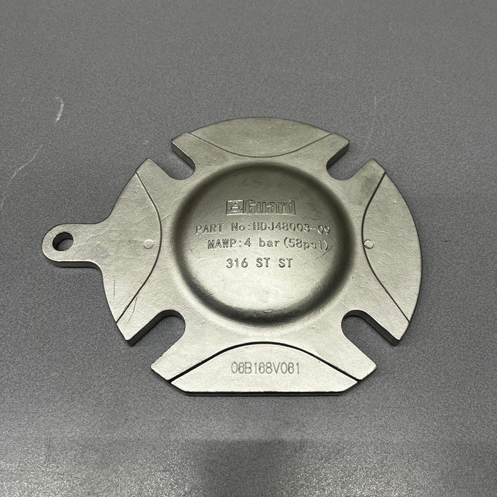 Brida ciega para válvula de mariposa de descarga superior