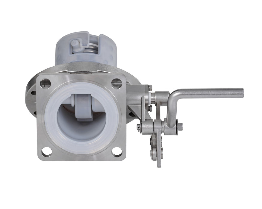 Vanne de pied 3 pouces à 45°, revêtement PFA