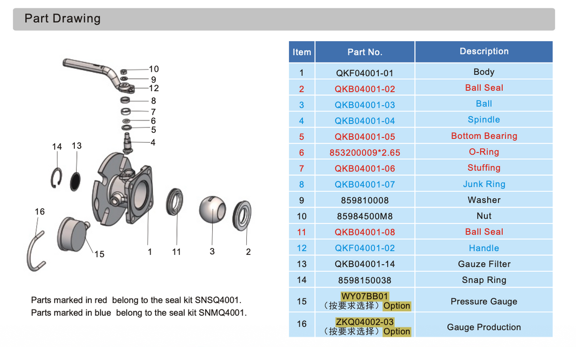 Válvula de pie de giro de 4″ y 45°