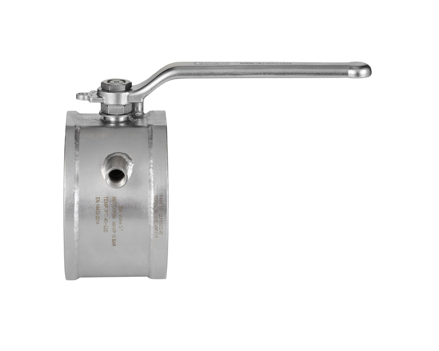 Robinet à boisseau sphérique 3" à passage intégral chauffé à la vapeur