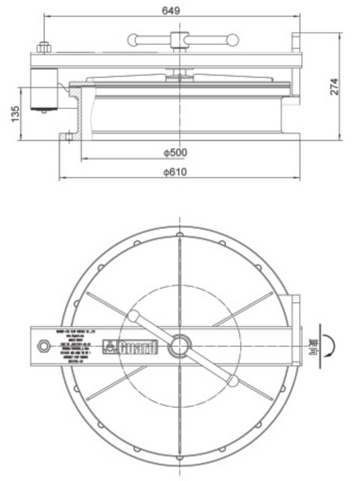 DN500 Atmospheric Rotary Opened Manlid Assembly Schermafbeelding 2023-12-28 om 11.49.27