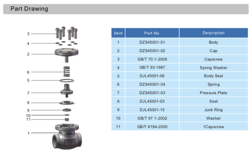 Part Drawing For Check Valve