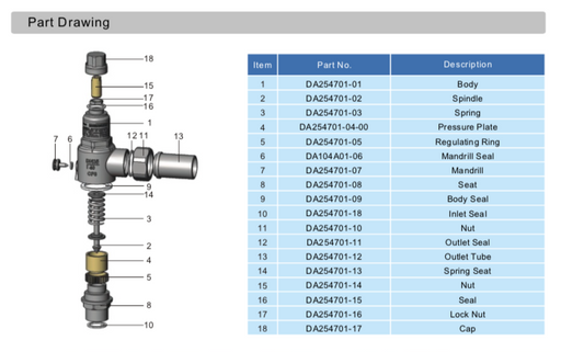 Part Drawing Relief Valve 2