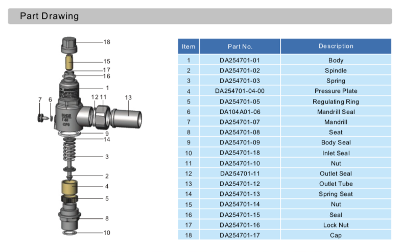 Part Drawing Relief Valve 2