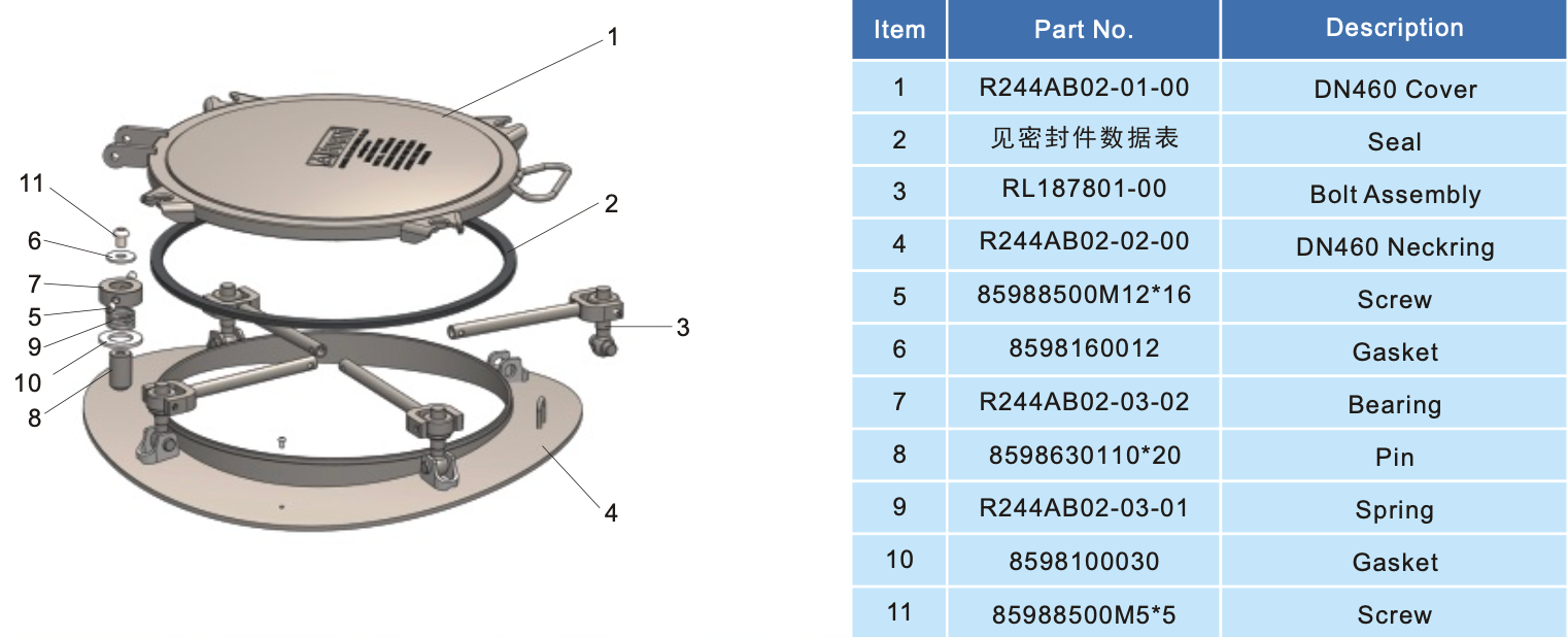 R244AB02-00 Swing Convex Cover PArt